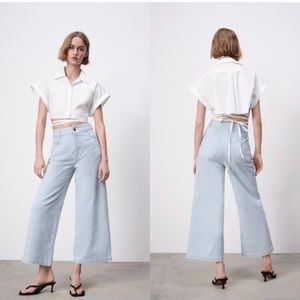 Zara striped wide-leg jeans SUPER CUTE